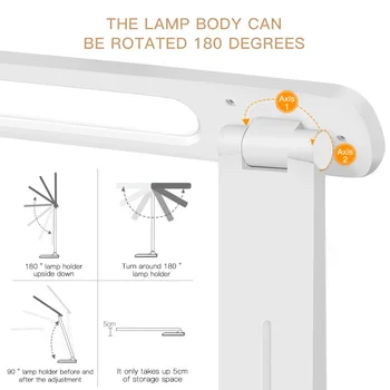Naujas Sulankstomas LED Stalo Lempa Tolygus Pritemdomi Pasukti Stalo Lempa Touch Skaitymo Lemputė USB Įkrovimo Akių-apsaugoti Naktį Šviesos