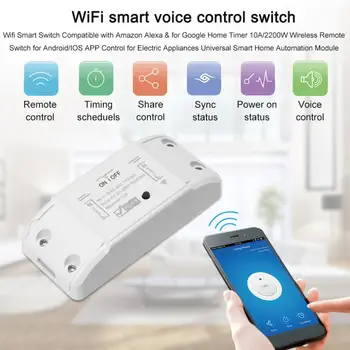 Naujas Tuya WiFi Smart Jungiklis 10A/2200W Belaidžio Nuotolinio valdymo Jungiklis Laikmatis APP Kontrolės Protingo Namo 