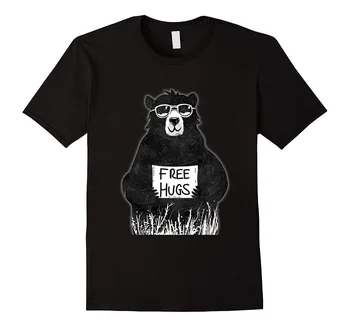 Naujas Vyrai T-Shirt Free Hugs Iš Pilkasis Lokys T-Shirt Hip-Hop Street T-Shirt Hoodies
