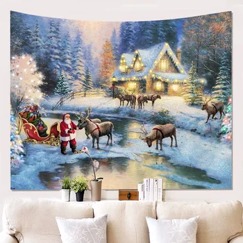 Nauji karšto pardavimo namų užsakymą 3D Kalėdų sienos audinio kabinti fono paveikslėlį tapestrywalldecorationblanket