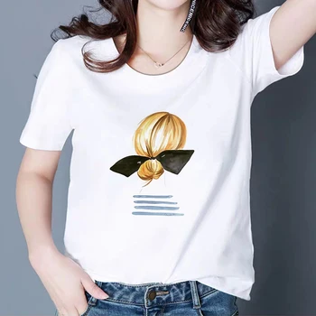 Nauji marškinėliai Moterims Intelektinės Elegantiškas Modernus Mergina Viršuje Harajuku Vestidos Gana marškinėliai Spalvingas Įspūdingi Kawaii Marškinėlius