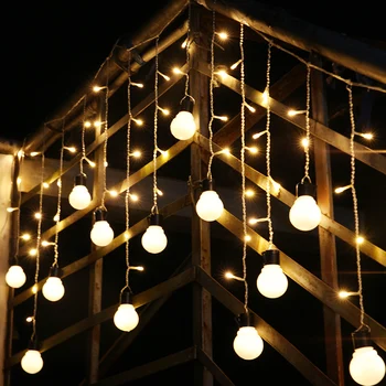 Naujovė 5CM didelis dydis 48 LED Užuolaidų LED Girliandą mirga Žvaigždžių Žiburiai Kalėdų, Vestuvių patalpų lauko Dekoro String Apšvietimas