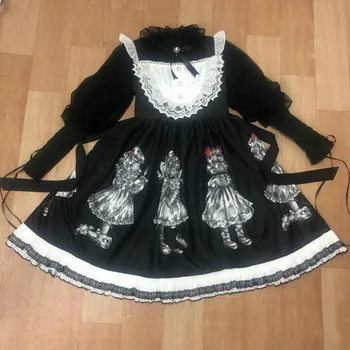 Naują Pavasario Gotikos Tamsiai Suknelės Moterų Mielas Išpjovą Lėlių Dirželis Suknelės Prabanga Moterų Lolita Dress Šalis Suknelė Mujers