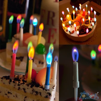 Naujų spalvų liepsnos gimtadienio tortas, žvakės kambarys kūrybos žvakė festivalis prekių namuose gimtadienio pyragas apdaila