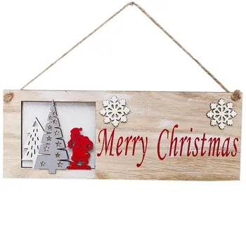 Naujųjų Metų Medinių Durų Kabo Ženklas Kalėdų Eglutės Ornamentu Kalėdinė Dekoracija Namuose Medinis Pakabukas Navidad Dovana 2021