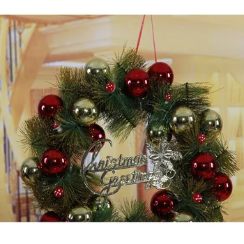 Ne didesnis kaip 36 cm Kalėdų Vainikas Kamuolys stiliaus Pušų Spyglių Vainikas ir Kalėdų Puošmena Namų Durų Ornamentu Šalies Prop