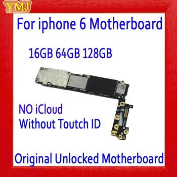 Nemokamai iCloud iphone 6 4.7 colių Plokštė su/be Prisilietimo ID,Originalus, atrakinta iphone 6 Mainboard Visą Žetonų, Testuotas