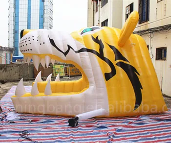 Nemokamas pristatymas 3m didelis Milžinas kopijos tigro galva pripučiami sporto tunelio futbolo talismanu tunelis