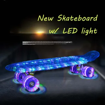 Nemokamas Pristatymas 4 Ratų Vaikų Skate Lenta su LED žibintai, Naujos, Skirtos Vaikų Riedlentė