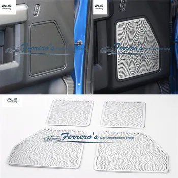 Nemokamas pristatymas 4pcs/daug Aliuminio lydinio, automobilių durų garso garsiakalbio ragų apdaila apdaila padengti Blizgančiais m. 2016 m. 2017 m. Ford F150