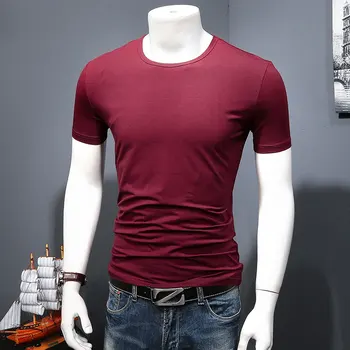 Nemokamas Pristatymas Didmeninė 2021 Naujo Stiliaus vyriški Vasaros Viršūnes Trišakiai Trumpi Rankovėmis marškinėliai Atsitiktinis Žmogus Medvilnės marškinėliai Large Dydis S-5XL