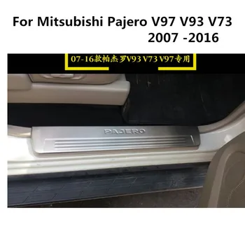 Nemokamas pristatymas Nerūdijančio Plieno Pusės Durų Slenksčio Nusitrinti Plokštės Apdaila 4pcs Tinka Mitsubishi Pajero V97 V93 V73 2007 -2016