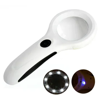 Nešiojamas Kišeninis didinamasis stiklas, Apšviečiami Rankena Didinamasis Stiklas su 8 Wight LED 1 Ultravioletinė Lempa Skaitymui Identifikavimas