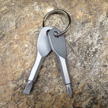 Nešiojamų Nerūdijančio Plieno Keychain Plokščiu Atsuktuvu Galvos Raktų Žiedas Key Chain Atsuktuvas Sidabro/Juoda Travel Kit MZL185