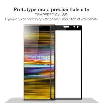 NicoTD Visiškai Padengti Apsauginiu Stiklu Sony Xperia 10 Plius 10 5 1 L3 Grūdintas Screen Protector, Lenktas Krašto Stiklo Plėvelės