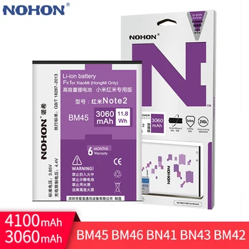 NOHON BM45 BM46 BN41 BN43 BM42 Baterija Xiaomi Redmi Pastaba 2 3 4 4X Bateria Hongmi Note2 Note3 Note4 Baterijos Pakeitimas