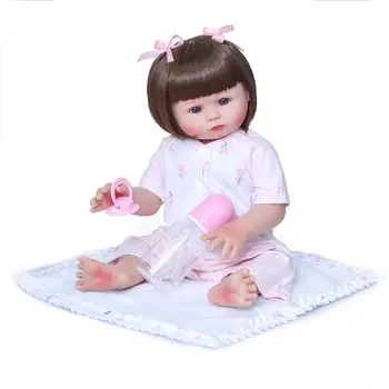 NPK 47CM originalus bebe lėlės reborn baby nekilnojamojo minkšta viso kūno minkštas silikoninis realistinis kūdikių Vonios žaislas vandeniui