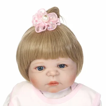 NPK 55cm full body Silikono reborn Baby Doll Mergina Newbron Gyvas Kūdikis Reborn Princesė Lėlės Kalėdų Dovana mergaitei, rožinis