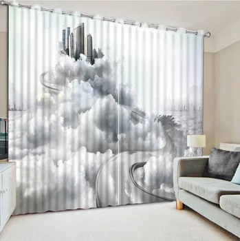 Nuotrauka Pritaikyti dydžio 3D peizažai cloud custom lango užuolaidos, užuolaidų modeliai, užuolaidų kambarį blackout