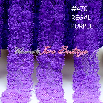 Nėriniai su gėlių modelio, #470 regal violetinė, 100 metrų per daug