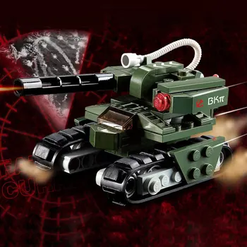 OCDAY 103pcs/set Blokai Plaktukas Bakas Red Alert 3 karo Tankas Pirmaujančių Plytų Modelis Žaislai Vaikams Dovanų Bako Nustatyti