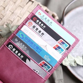 Oda moterų kortelės bag ultra plonas didelės talpos multi kortelės poziciją odos anti-theft teptuku stabdžių demagnetization Pietų Korėja