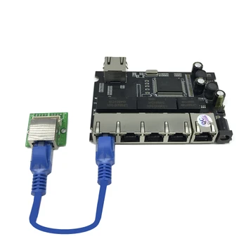 OEM TSK 8 Port Gigabit Ethernet Switch 8 Port susitiko 8 pin būdas antraštė 10/100/1000 m hub 8way galia pin Pcb lenta OEM schroef gat