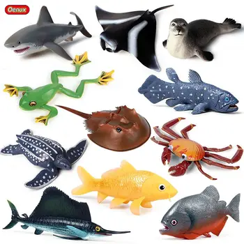 Oenux Vandenyno Būtybių Ryklys Modeliavimas SeaLife Gyvūnų Angliavandenių Vėžlių Figūrėlių, Akvariumas Mokymo Švietimo Modelio Vaikams, Žaislai
