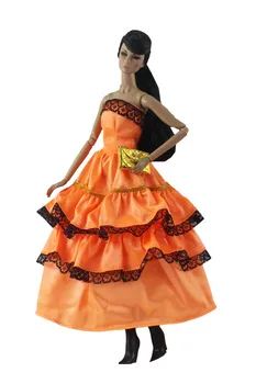 Oranžinis Sluoksnis Suknelė Apranga Kostiumas Komplektai Barbie, BJD FR SD Lėlės Drabužiai Vaidmuo Žaisti Reikmenys, Žaislai Mergina