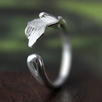 Originalus dizainas ne inkrustacijos augalų atidarymo žiedas unikalus baudos Tailando sidabro bohemijos meistriškumo žavesio moterų prekės papuošalai