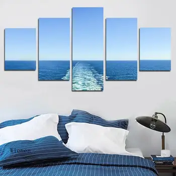 Pajūrio Peizažas Meno Plakatas Begalinis Mėlyna Jūra Hd Spausdinti Sienų Apdailai skirtą Kambarį Namuose Penkių Modernaus Stiliaus, be Rėmelio