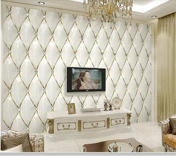 Papel de parede Prabanga aukso krištolo rhombus 3D minkštą, paketą tapetai, freskos,svetainė, miegamojo sienos dokumentų namų dekoro
