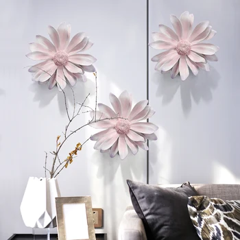 Paprastas gyvenamasis kambarys sofos fono sienos modelis tarp lengvųjų prabanga 3D dervos trimatis gėlių sienų apdailai kabinti