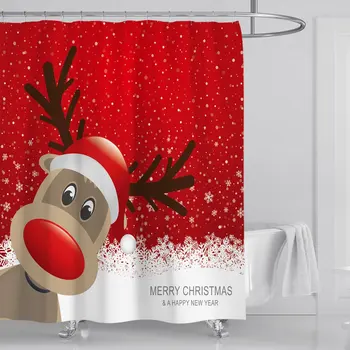 Paprastas Kalėdų Senelis dušo užuolaidos 3d spausdinimo vandeniui dušo uždanga dušo kabina, Vonios kilimėlis Tualeto kilimėlis