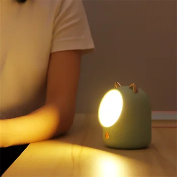 Pasisekė Katė Naktį Šviesos USB Įkraunamas LED Stalo Lempa Akių Apsauga Miego Šviesos Miegamojo Lovos Papuošimų Atostogų Dovanų