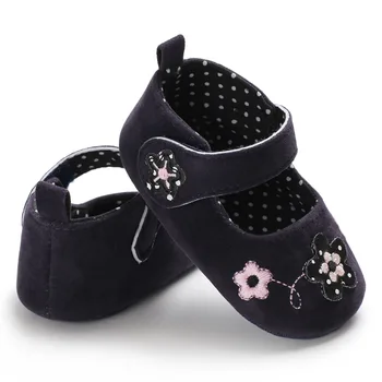 Pavasarį ir Rudenį 0-1 mergina šuniukų lipdukus išsiuvinėti princess bateliai minkšti, apačioje batus neslidžiais kūdikio, vaikiška avalynė