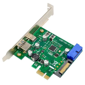 PCI-E Dual Port USB 3.1 Plėtimosi Kortelės Tipas-C+Rūšis-NEC720201 Chipset Didelės Spartos 10Gbps 15-Pin Maitinimo Jungtis Uostas