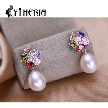 Pearl Juvelyrika nustatyti natūralių gėlavandenių perlų Karoliai pakabukas auskarai moterims, 925 sterlingas sidabro pakabukas auskarai Bohemijos 2019