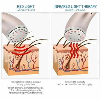 Photon LED Terapija Veido Šviesos Terapija Raudonos Šviesos, Infraraudonųjų spindulių Šildymo 5 1 LED Odos Sugriežtinimas Veido Atjauninimo Grožio Mašina