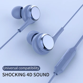 Pigūs 3.5 mm Ausinės stereo audio jungtis kabeliu Stereo Muzikos laisvų Rankų įranga mobiliajam telefonui Universal Laidinio In Ear Ausines su MIC
