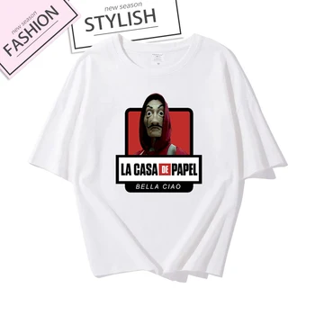 Pinigų Heist Namas Popieriaus Spausdinti Tshirts La Casa De Papel Harajuku T-shirt Vasaros Bella Ciao T Shirt Cool Top Tees Unisex