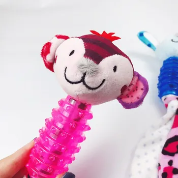 Pliušinis Animacinių Filmų Gyvūnų Lėlės Su Guminiais Kūno Molinis Stick Šunims Interaktyvus Pet Kramtyti Žaislas