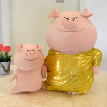 Pliušinis žaislas įdaryti lėlės animacinių filmų gyvūnų šokių kiaulių suknelė aukso audinys kūdikių kalėdinė dovana gimtadienio dovana 1pc