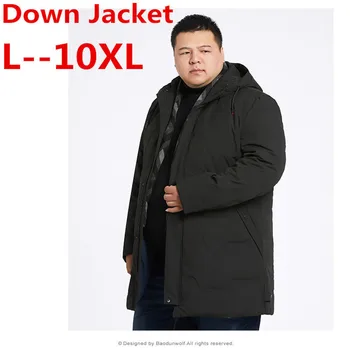 Plus size 10XL 8XL 6XL 5XL nauja pūkinė striukė vyrams, prekės ženklo drabužių ilgos žiemos storas šiltas antis žemyn striukė vyrų aukščiausios kokybės