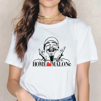 Po Malone Hip-Hop 90-ųjų Klasikinis Derliaus Filmą T Shirts Vasaros Laisvalaikio moteriški marškinėliai trumpomis Rankovėmis Moteriška Viršūnes Tees