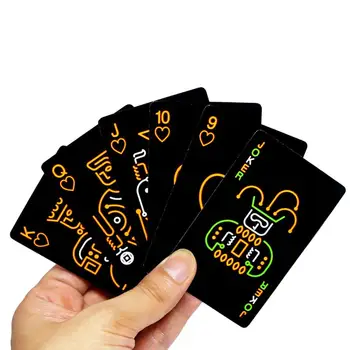 Pokerio Kortos Juodos Šviesos Liuminescencinės Žaisti Kortelės Švyti Tamsoje Baras Šalies KTV Naktį Surinkimo Specialios Pokerio Lošimų Žaislai