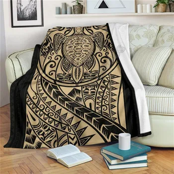 Polinezijos Vėžlys Premium Antklodė spausdinti vilnos antklodė, Lovos Pėsčiųjų Iškylą Storio Lovatiesė Sherpa Mesti Antklodę 02