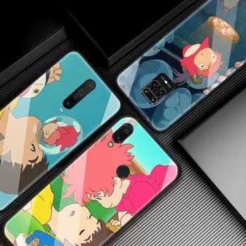 Ponyo Ant Uolos Anime Atvejais Xiaomi Redmi 8 Pastaba 8T 9S 9 Pro Max 7 K30 Zoom Mi 10 CC9 9T 8Lite Grūdintas Stiklas Cas