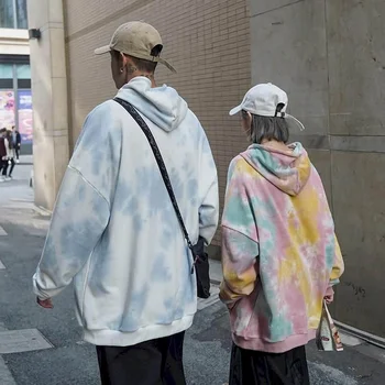 Pora dėvėti hoodies nišą dizaino prasme 2020 m. rudenį naujų korėjos tie dažai palaidinukė vyrų madinga ins pavasarį ir rudenį plona striukė