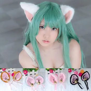 Pora Mados Žaismingas Anime Katės Kostiumas Fox Ausys Ilgos Faux-Fur Plaukų Įrašą Pora Šalies Cosplay mielas